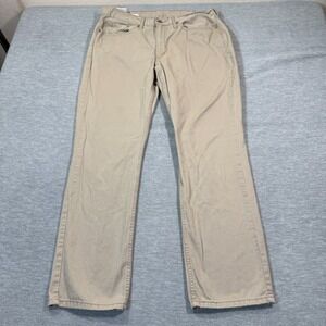 Levis 514 Jeans Mens 36x32 Beige Regular Straight Mid Rise Light‎ Wash Stretch